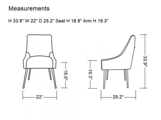 VIG Furniture - Modrest Castana Modern Blue Velvet & Gold Dining Chair (Set of 2) - VGRH-RHS-DC-101-BLU - GreatFurnitureDeal