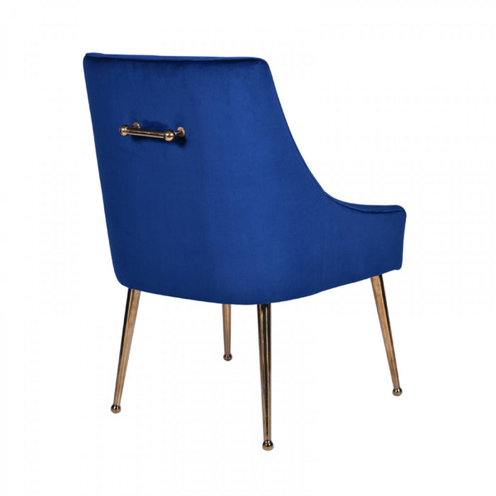 VIG Furniture - Modrest Castana Modern Blue Velvet & Gold Dining Chair (Set of 2) - VGRH-RHS-DC-101-BLU
