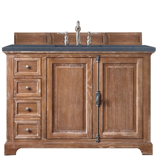 James Martin Furniture - Providence 48" Single Vanity Cabinet, Driftwood, w- 3 CM Charcoal Soapstone Quartz Top - 238-105-5211-3CSP - GreatFurnitureDeal