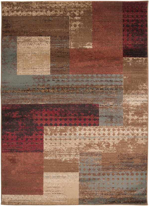 Surya Rugs - Riley Red, Brown Area Rug - RLY5004 - 4' x 5'5" - GreatFurnitureDeal
