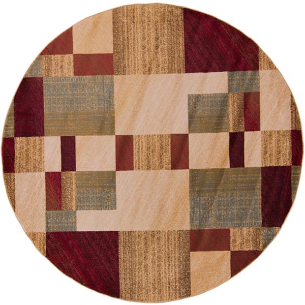 Surya Rugs - Riley Red, Brown Area Rug - RLY5006 - 8' Round - GreatFurnitureDeal