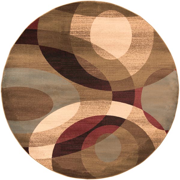 Surya Rugs - Riley Red, Brown Area Rug - RLY5007 - 8' Round - GreatFurnitureDeal