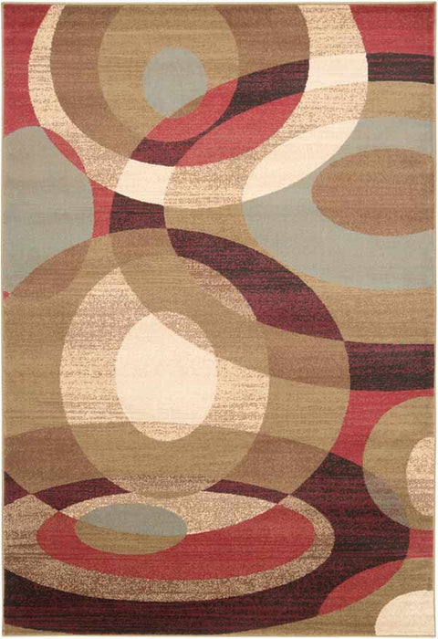 Surya Rugs - Riley Red, Brown Area Rug - RLY5007 - 4' x 5'5" - GreatFurnitureDeal