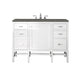 James Martin Furniture - Addison 48" Single Vanity Cabinet, Glossy White, w- 3 CM Grey Expo Quartz Top - E444-V48-GW-3GEX - GreatFurnitureDeal