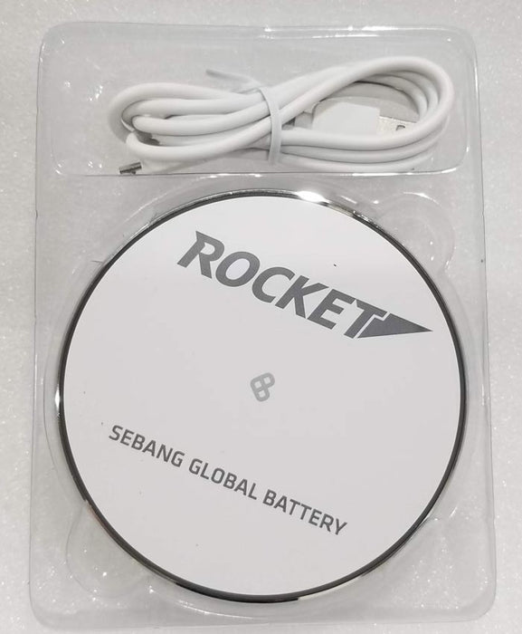 Rocket Wireless Charger 10W Wireless Fast Charging Pad for Samsung S6-S7-S8-Note 9-Note 8, LG NEXUS5-No AC Adapter - Round White