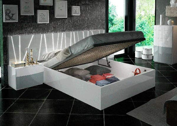 ESF Furniture - Ronda Salvador 6 Piece Storage Platform Queen Bedroom Set - RONDASSPQB-6SET - GreatFurnitureDeal