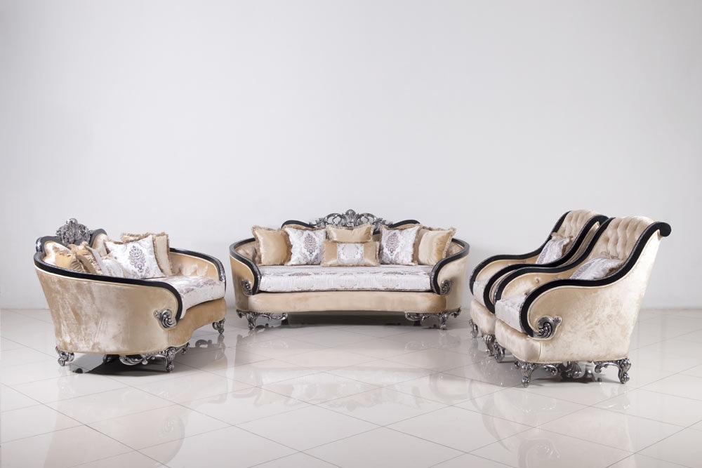 European Furniture - Rosabella 3 Piece Living Room Set - 35022-SLC - GreatFurnitureDeal