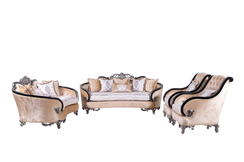 European Furniture - Rosabella 3 Piece Living Room Set - 35022-SLC