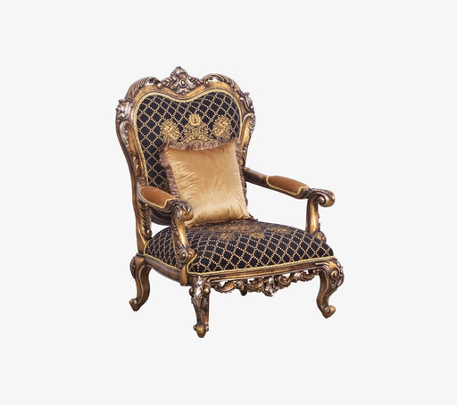 European Furniture - Rosella Luxury Chair in Black and Parisian Bronze - 44697-C