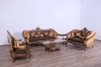 European Furniture - Rosella 3 Piece Luxury Living Room Set in Black and Parisian Bronze - 44697-SLC