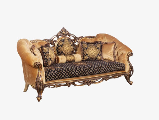 European Furniture - Rosella Luxury Sofa in Black and Parisian Bronze - 44697-S - GreatFurnitureDeal