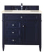 James Martin Furniture - Brittany 36" Victory Blue Single Vanity w- 3 CM Eternal Marfil Quartz Top - 650-V36-VBL-3EMR - GreatFurnitureDeal