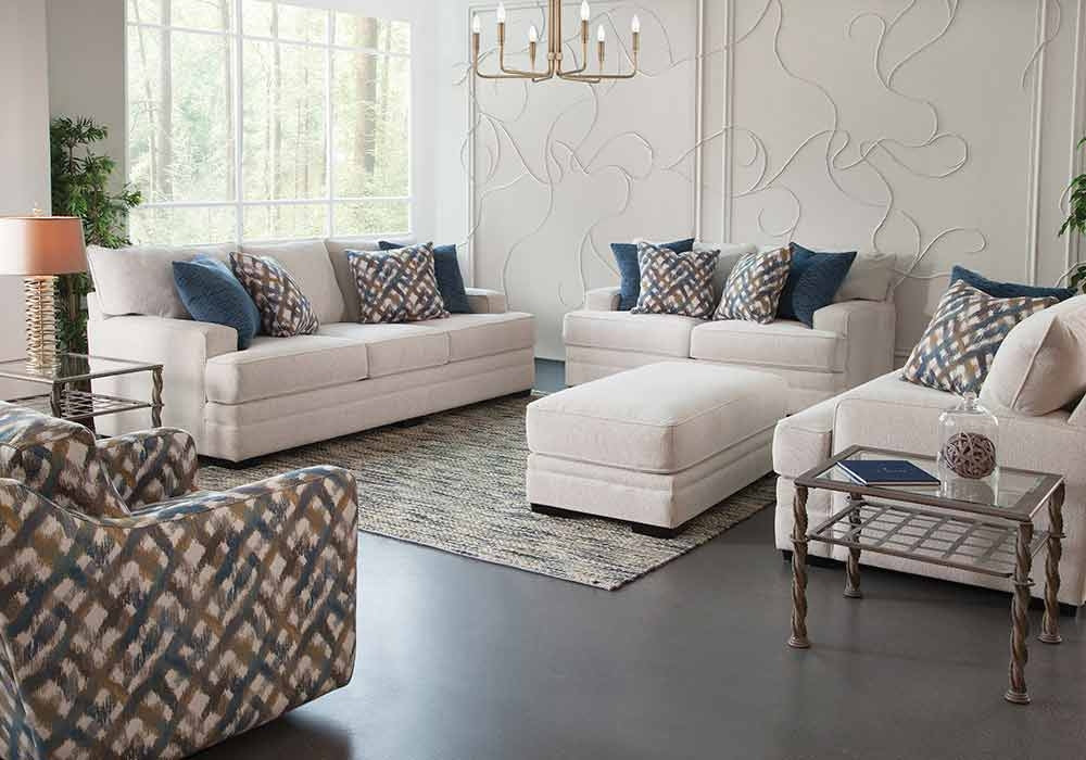 Franklin Furniture - Rowan Stationary 3 Piece Living Room Set in Orlando Snow - 95340-20-88-3900-09