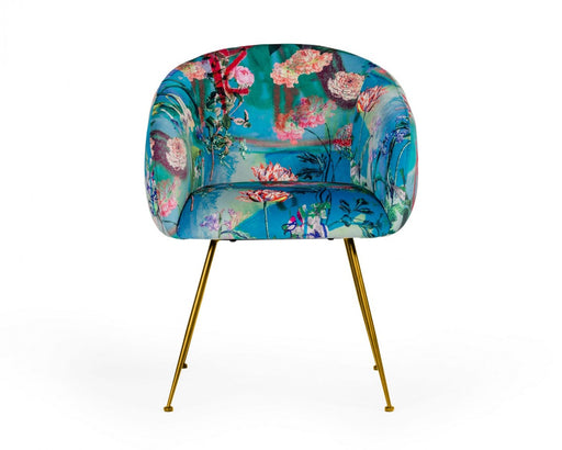 VIG Furniture - Modrest Roxann Contemporary Floral Velvet Gold Dining Chair - VGEUMC-9292CH-A-GL-CH - GreatFurnitureDeal
