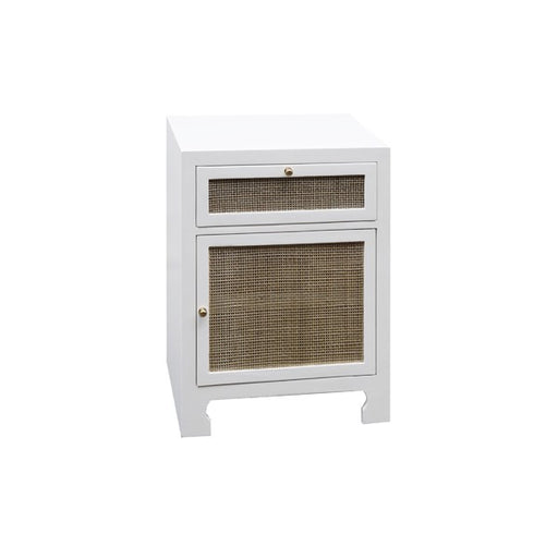 Worlds Away - Ruth Cabinet W Cane Door Front In White Lacquer - RUTH WH