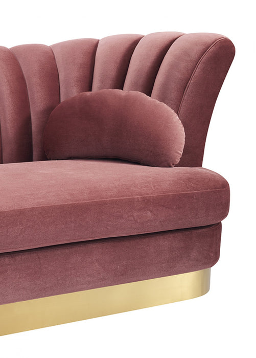 VIG Furniture - Divani Casa Arvada Modern Pink Velvet & Gold Sofa - VGZA40-3-PNK - GreatFurnitureDeal