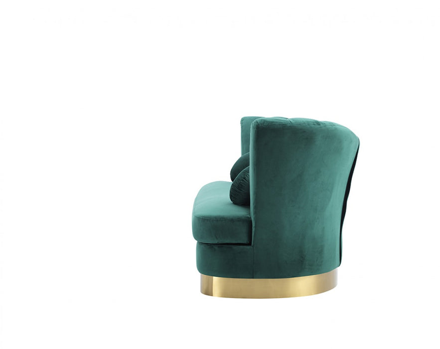 VIG Furniture - Divani Casa Arvada Modern Green Velvet & Gold Sofa - VGZAS40-3-GRN