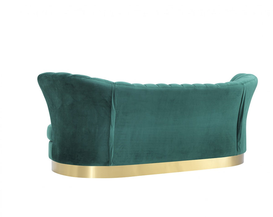 VIG Furniture - Divani Casa Arvada Modern Green Velvet & Gold Sofa - VGZAS40-3-GRN - GreatFurnitureDeal