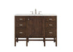 James Martin Furniture - Addison 48" Single Vanity Cabinet, Mid Century Acacia, w- 3 CM Eternal Jasmine Pearl Quartz Top - E444-V48-MCA-3EJP - GreatFurnitureDeal