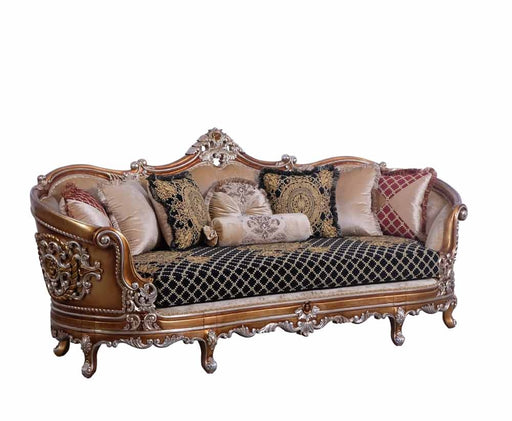 European Furniture - Saint Germain II Luxury Sofa in Light Gold & Antique Silver - 35552-S - GreatFurnitureDeal