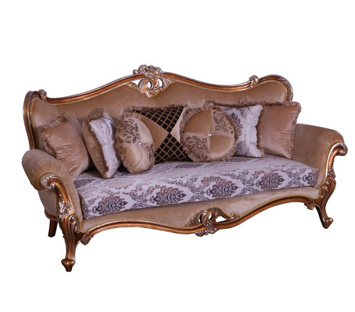 European Furniture - Augustus II Luxury Sofa in Light Gold & Antique Silver - 37059-S - GreatFurnitureDeal