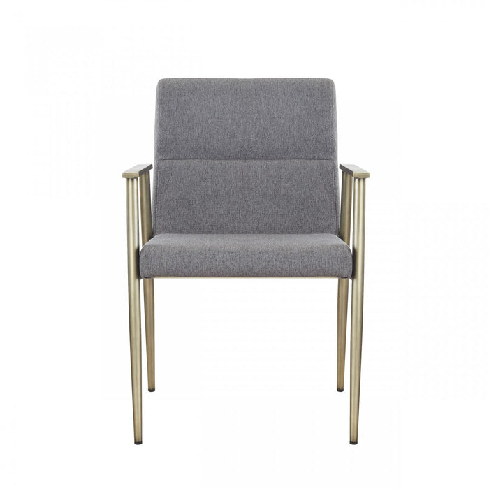 VIG Furniture - Modrest Sabri Contemporary Grey & Antique Brass Arm Dining Chair - VGGAGA-6580CH-GRY