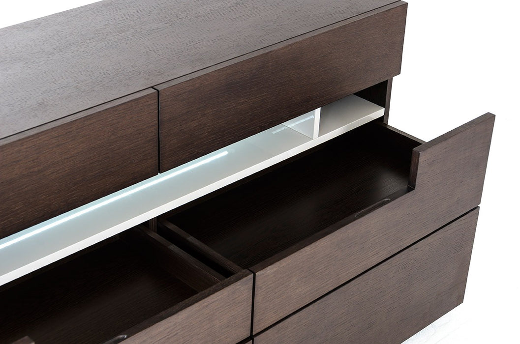 VIG Furniture - Modrest Ceres Contemporary Brown Oak and Grey Dresser w- LED Light - VGWCCG05D-WNG - GreatFurnitureDeal