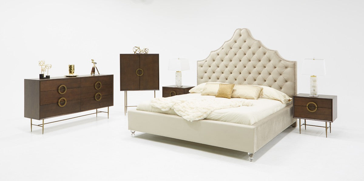 VIG Furniture - Modrest Sandra Transitional Light Grey Fabric Bed - VGMABR-81-GRY - GreatFurnitureDeal
