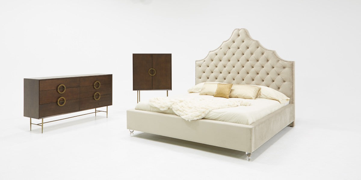 VIG Furniture - Modrest Sandra Transitional Light Grey Fabric Bed - VGMABR-81-GRY