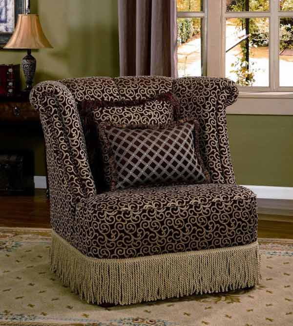 Myco Furniture - Santiago Rollback Chair with Fringe Skirt - SA9000-C