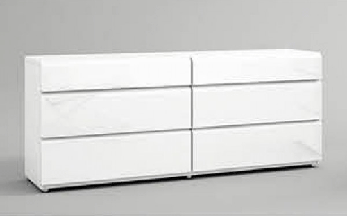 ESF Furniture - Sara Double Dresser in Glossy White - SARADRESSER158