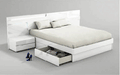 ESF Furniture - Sara Eastern King with Storage Bed in Glossy White - SARASTORAGEKITK.S