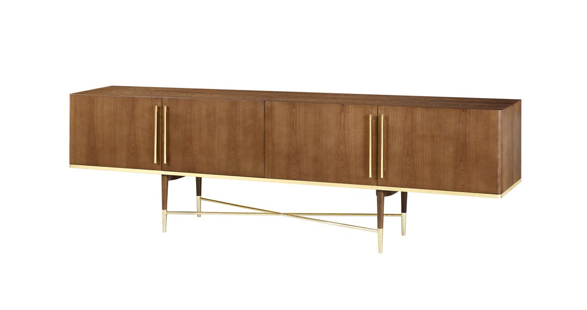 VIG Furniture - Modrest Bernard Mid-Century Modern Walnut & Gold Buffet - VGCSSB-17118