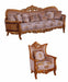 European Furniture - Modigliani III 2 Piece Luxury Sofa Set in Ikat and Gold - 31056-SC