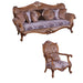European Furniture - Augustus II 2 Piece Luxury Sofa Set in Light Gold & Antique Silver - 37059-SC