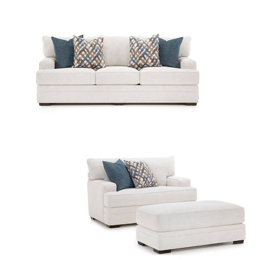 Franklin Furniture - Rowan Stationary 3 Piece Living Room Set in Orlando Snow - 95340-18-88-3900-09