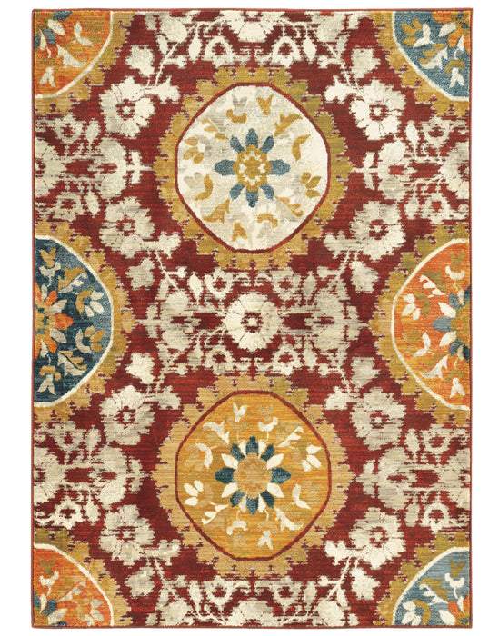 Oriental Weavers - Sedona Red/ Gold Area Rug - 6366A