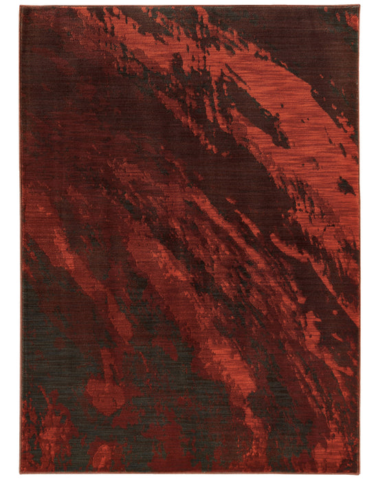 Oriental Weavers - Sedona Red/ Charcoal Area Rug - 6367B - GreatFurnitureDeal