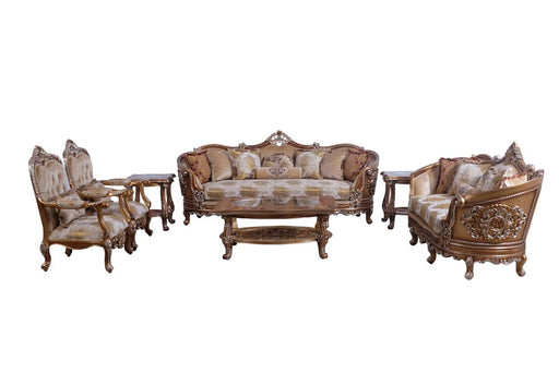 European Furniture - Saint Germain 3 Piece Luxury Living Room Set in Light Gold & Antique Silver - 35550-SLC - GreatFurnitureDeal