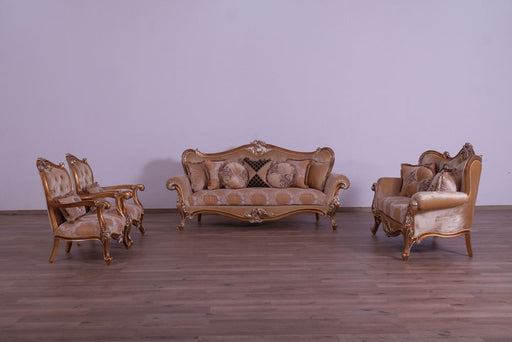 European Furniture - Augustus Luxury Chair in Light Gold & Antique Silver - 37057-C - GreatFurnitureDeal