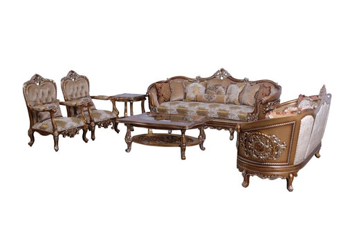 European Furniture - Saint Germain Luxury Loveseat in Light Gold & Antique Silver - 35550-L - GreatFurnitureDeal