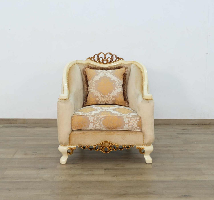 European Furniture - Angelica Chair in Brown & Gold - 45352-C - GreatFurnitureDeal