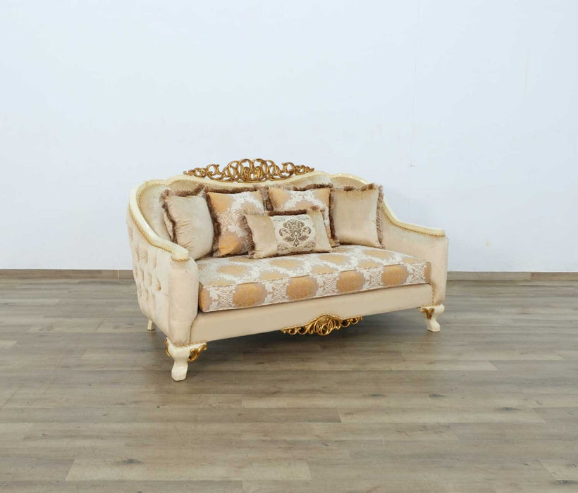 European Furniture - Angelica 3 Piece Living Room Set in Brown & Gold - 45352-3SET
