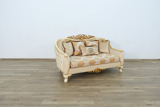 European Furniture - Angelica Loveseat in Brown & Gold - 45352-L - GreatFurnitureDeal