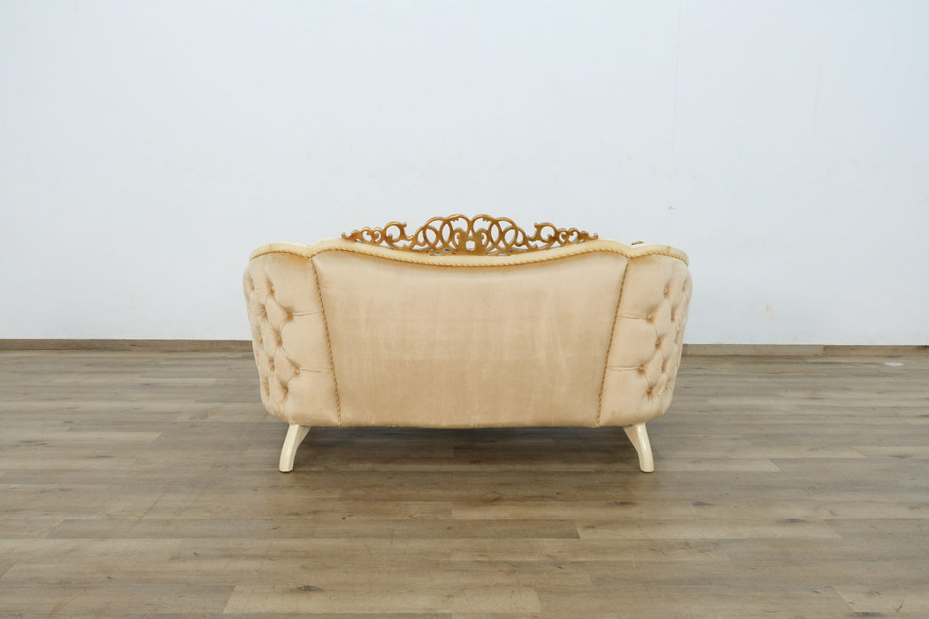 European Furniture - Angelica Loveseat in Brown & Gold - 45352-L