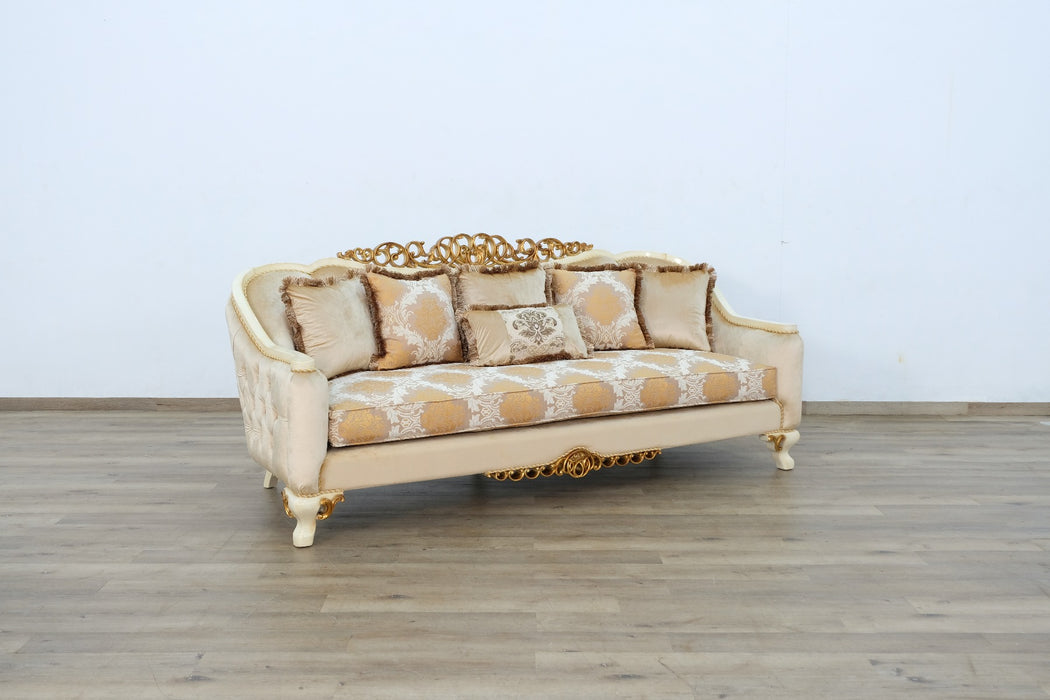 European Furniture - Angelica 4 Piece Living Room Set in Brown & Gold - 45352-4SET