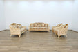 European Furniture - Angelica 3 Piece Living Room Set in Brown & Gold - 45352-3SET - GreatFurnitureDeal