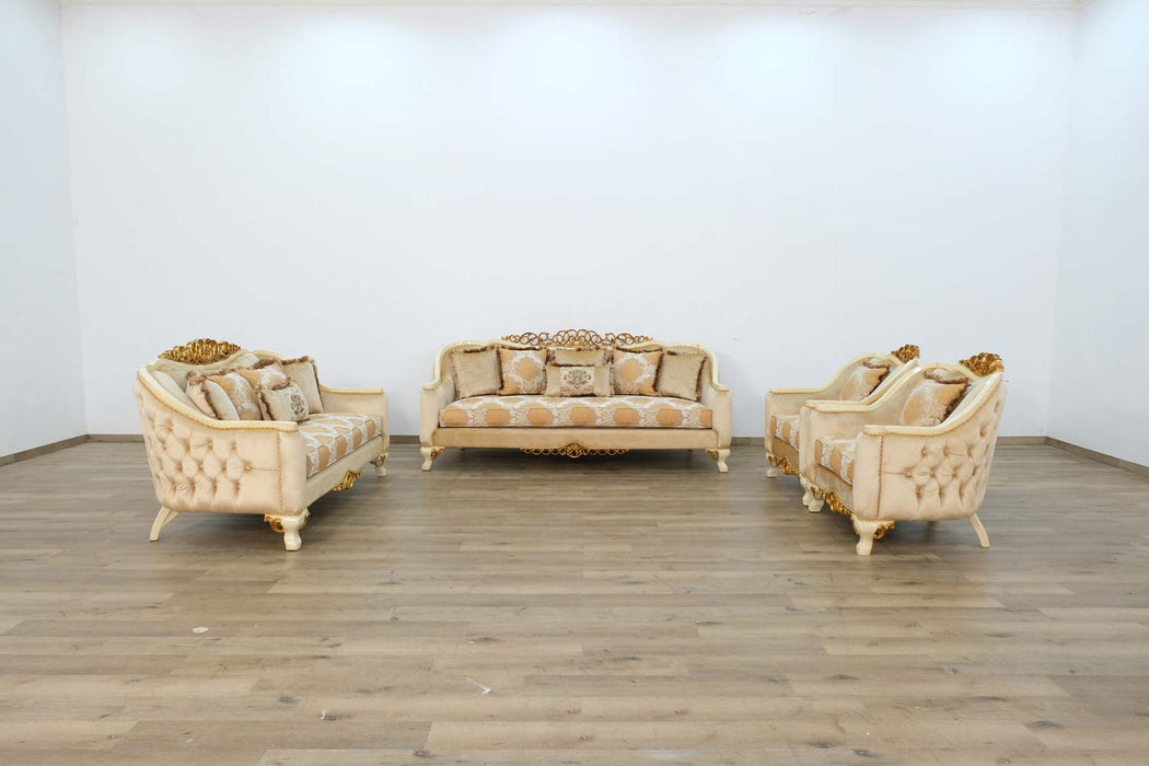 European Furniture - Angelica Sofa in Brown & Gold - 45352-S - GreatFurnitureDeal