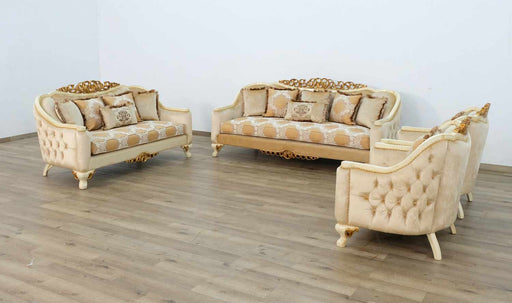 European Furniture - Angelica 2 Piece Living Room Set in Brown & Gold - 45352-2SET - GreatFurnitureDeal