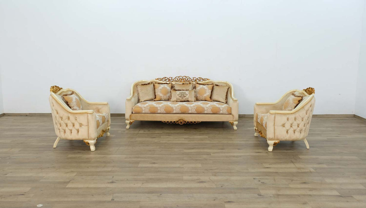 European Furniture - Angelica Sofa in Brown & Gold - 45352-S